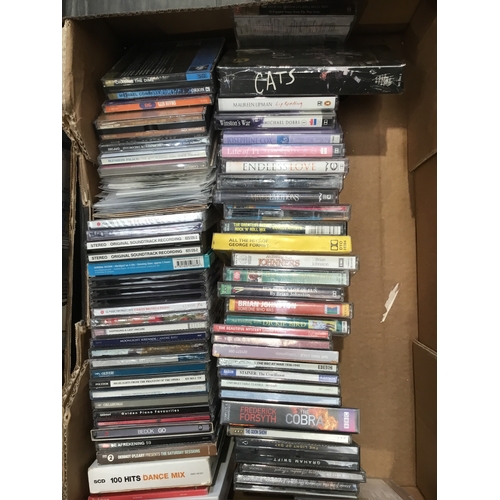 291 - 3 trays of mixed audio to inc cds, cassette tapes & DVDs - large mixed amount