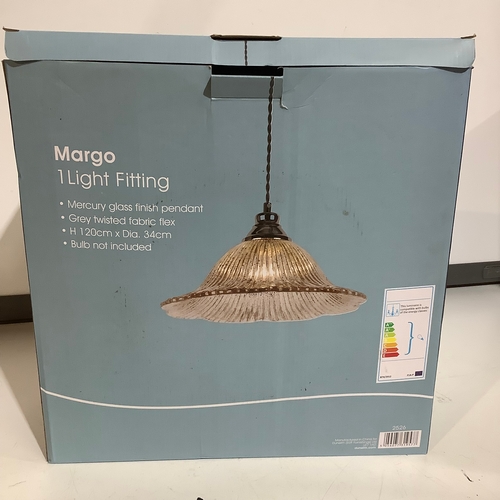 247 - Margo 1 light fitting mercury glass finish pendant new in box