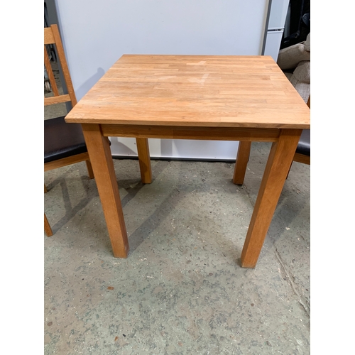 399 - Small Wooden Kitchen Table with Two Chairs by Julian Bowen