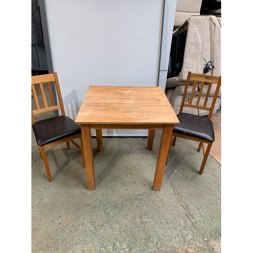 399 - Small Wooden Kitchen Table with Two Chairs by Julian Bowen