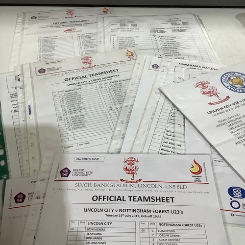 268 - Football Interest – 14 single sheet programmes inc Lincoln City Under 18s v Manchester United Under ... 