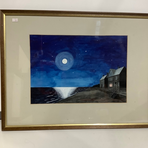 329 - PHILIP CROME (British) – Signed watercolour ‘Under the Moon’ framed & glazed, image 40x28cm frame 63... 