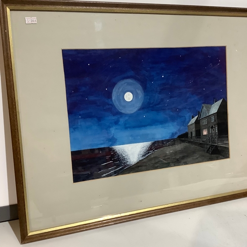 329 - PHILIP CROME (British) – Signed watercolour ‘Under the Moon’ framed & glazed, image 40x28cm frame 63... 