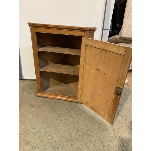 439 - Victorian pine Wall Mounted Corner Cabinet