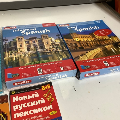 344 - Collection of language books  + CDs includes French Spanish plus more