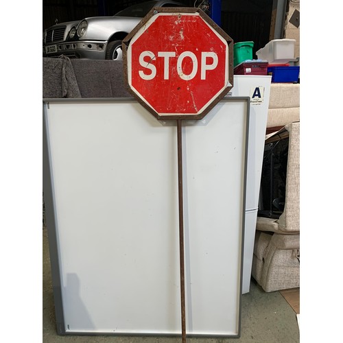 330 - Vintage Metal stop/go sign