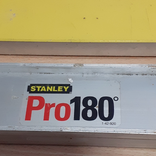 23 - 3 Spirit Levels. A Stanley Pro 180, Center Aluminum Box level and a Propi-line. Have been used but f... 