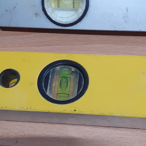 23 - 3 Spirit Levels. A Stanley Pro 180, Center Aluminum Box level and a Propi-line. Have been used but f... 