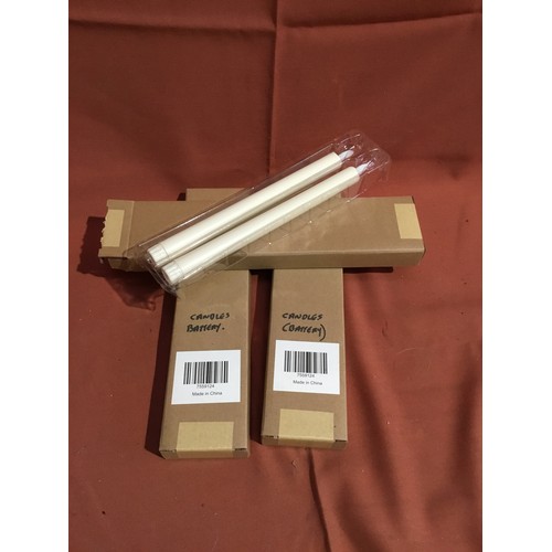 190 - 3 sets of 2 battery operated taper candles