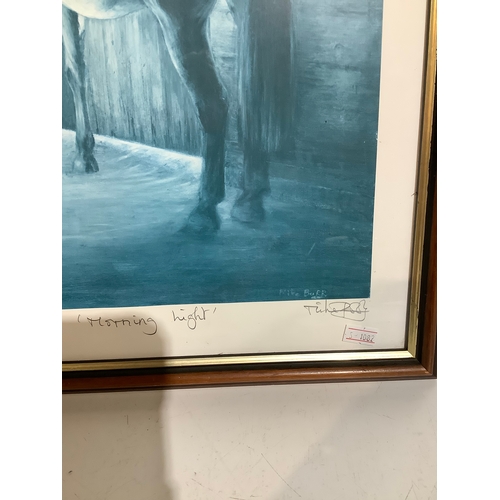 363 - Ltd edition “morning light “ horse print framed signed by Mike burr