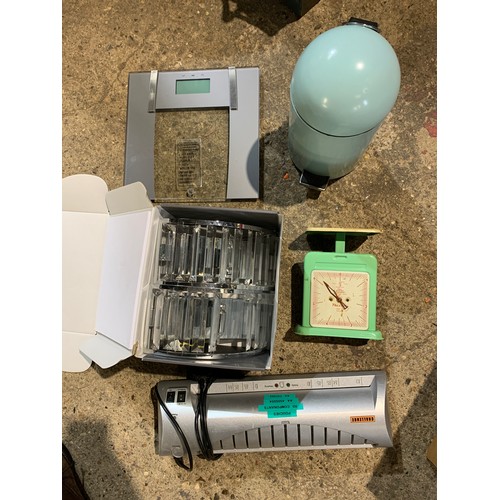 531 - Mixed Lot including laminator, pedal bin, scales, light fixture etc