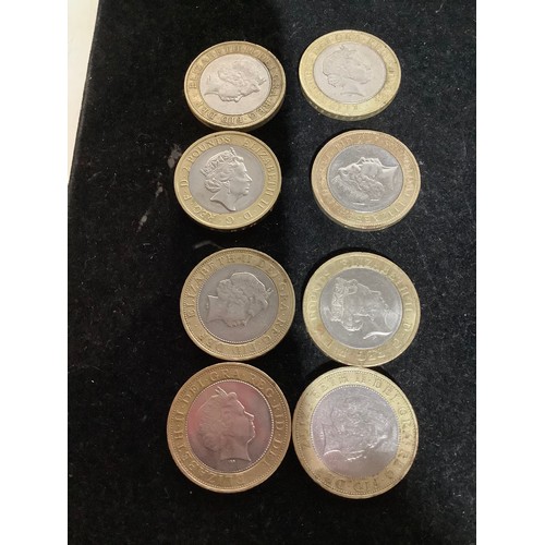 86 - 8x collectible £2 coins inc underground, Brunel, William Shakespeare & more