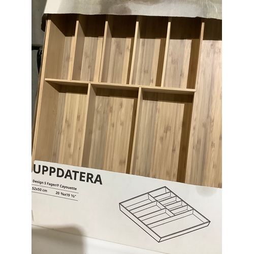 566 - Large wooden cutlery draw from ikea