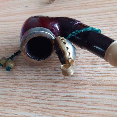 101A - 2 x Bruyers Garantie Smoking Pipes with wind caps. Great detail. One has a very small chip to mouthp... 