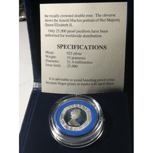 430A - COINS :1982 silver proof PIEDFORT 20 pence in blue presentation box