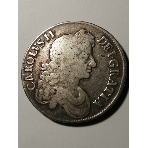 439A - COINS : 1673 Charles II crown in good fine to about very fine condition