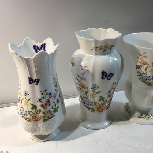 86 - Collection of Three Aynsley Cottage Garden Floral Vases