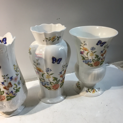 86 - Collection of Three Aynsley Cottage Garden Floral Vases