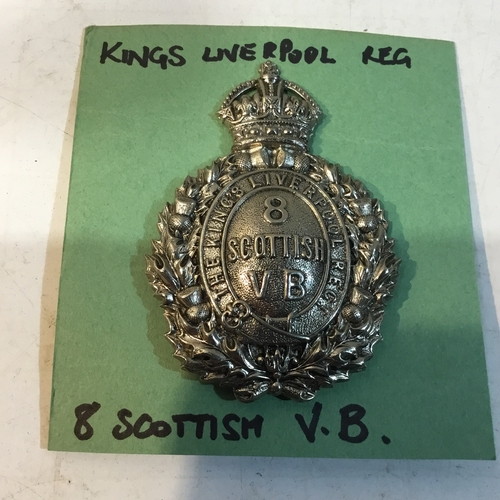 87 - Kings Liverpool Regiment 8th Scottish Volunteer Battalion Cap Badge