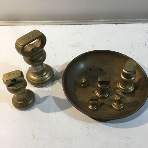 103 - Collection of Brass Weights from 1/4oz to 1lb