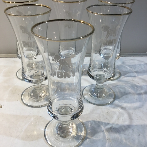 147 - Set of Six Pony Schooner Glasses from the 1970s