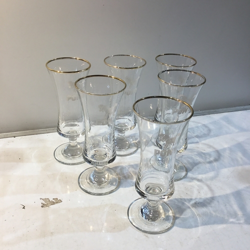 147 - Set of Six Pony Schooner Glasses from the 1970s