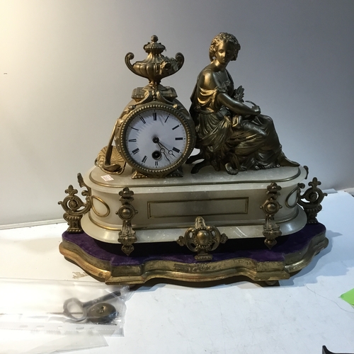 148 - 19th Century French Clock, with Seated Gilt Figure of Ceres. Movement stamped D.C and Cie 1289 Paris... 