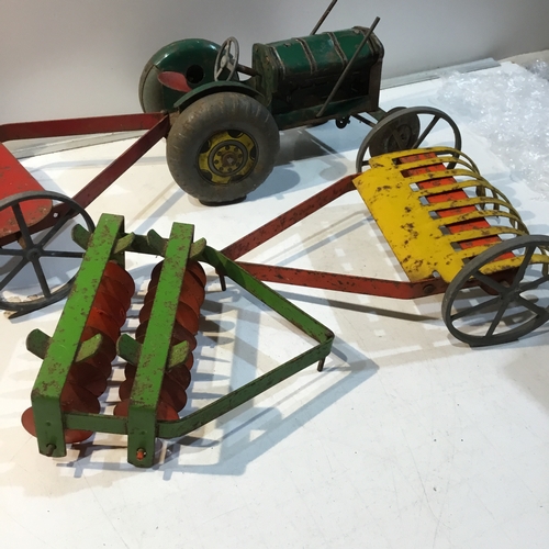 158 - Diecast Model tractor with Attachment Farm Equipment.