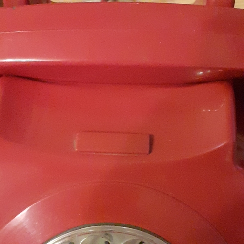 122A - British Telecom Red Rotary Dial Telephone. Model 8746D. More rare red colour in very good condition