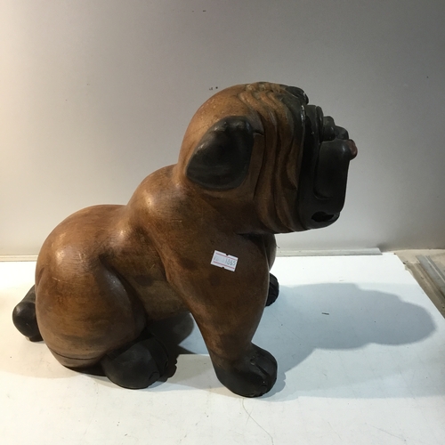 167 - Carved wooden dog ornament - 20cm long