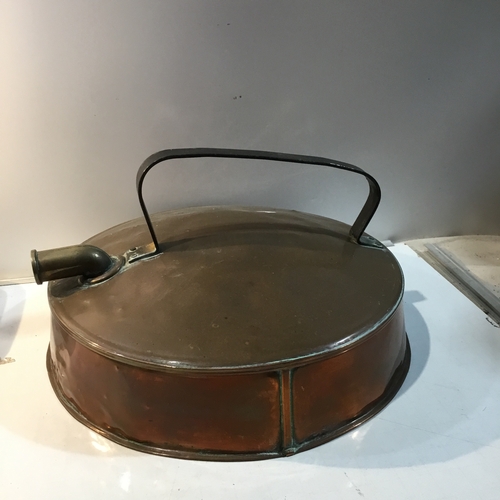 182 - Vintage copper barge kettle - 30cm diameter