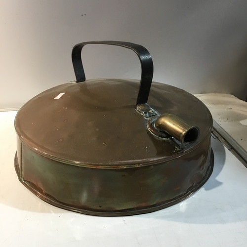 182 - Vintage copper barge kettle - 30cm diameter