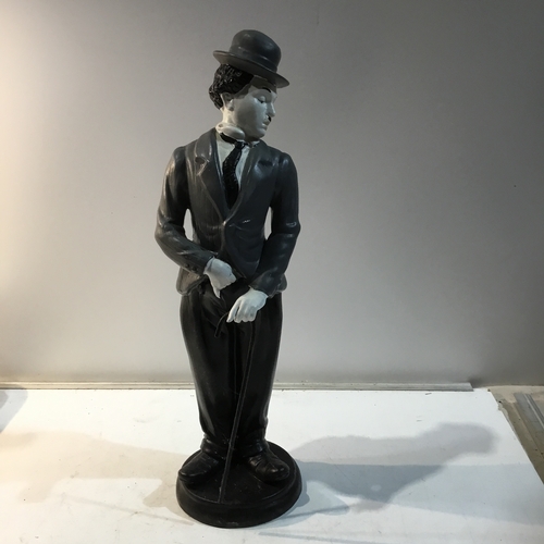 184 - Charlie Chaplin monochrome ceramic figure - 35cm tall