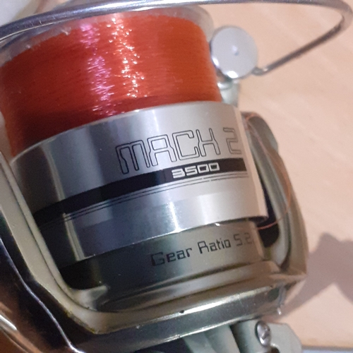 422 - Fishing reels x 2 plus spools. Mach 2 reel with 2 x Mach 2 spools amd an AVS reel. Look in largely g... 