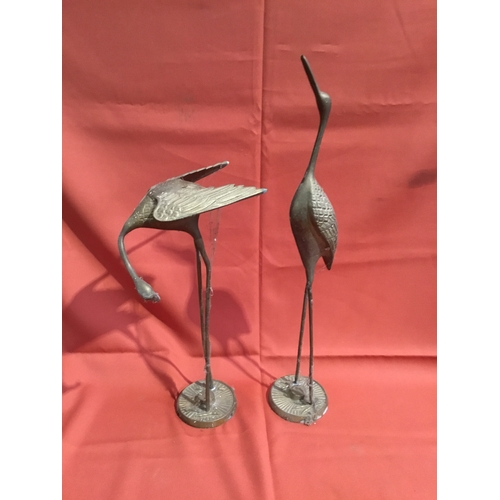 403 - Pair of standing brass birds - 40cm tall