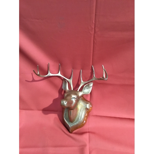 404 - Brass deer on plinth wall hanging