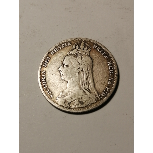 447A - COINS : 1890 Victorian shilling