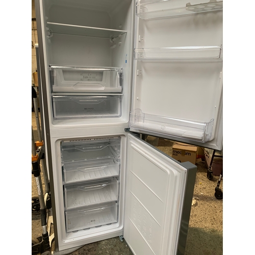 969 - Indesit grey fridge freezer - clean & working - recently serviced