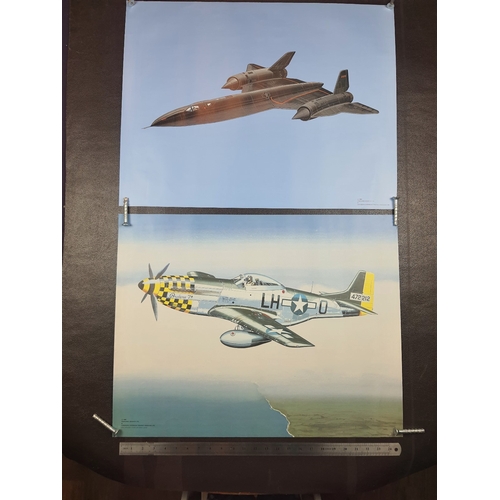 220A - Set of 6 prints of planes. Hawker Hurricane MK1, Boeing B17G Flying Fortress, Republic P470 Thunderb... 