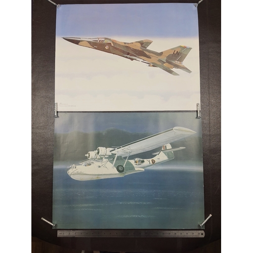 220A - Set of 6 prints of planes. Hawker Hurricane MK1, Boeing B17G Flying Fortress, Republic P470 Thunderb... 