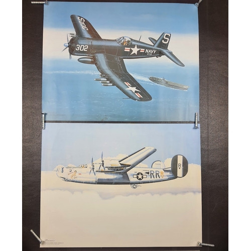 220A - Set of 6 prints of planes. Hawker Hurricane MK1, Boeing B17G Flying Fortress, Republic P470 Thunderb... 