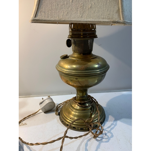 225 - Brass oil lamp converted into a table lamp