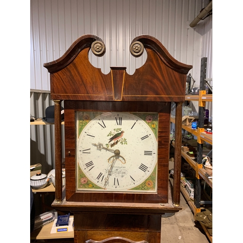 261 - Stevenson Nottingham grandfather clock with weights & pendulum