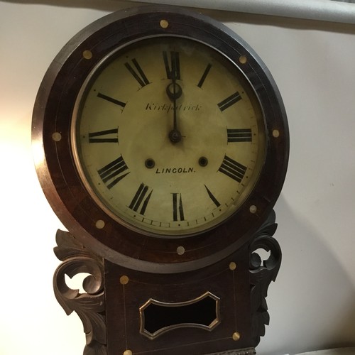 251 - Lincoln Kirkpatrick wooden mounted clock