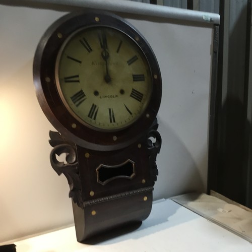 251 - Lincoln Kirkpatrick wooden mounted clock