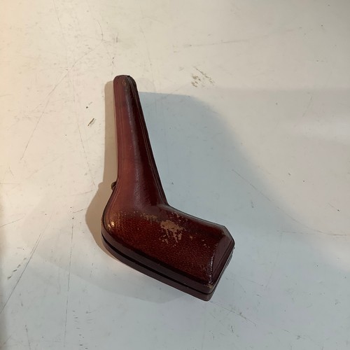 455 - Antique 1910 snipe shaped smoking pipe with case