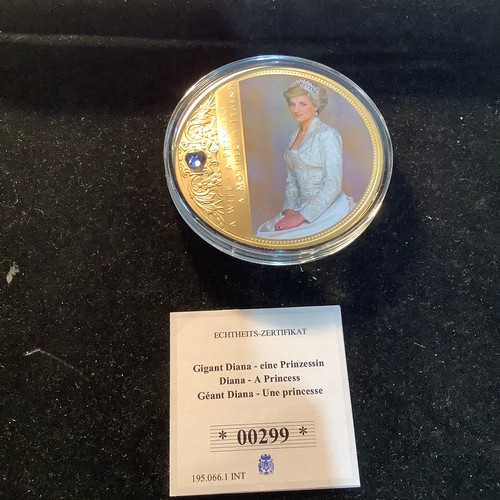 470 - Diana - A Princess - 2013 large gold plated coin