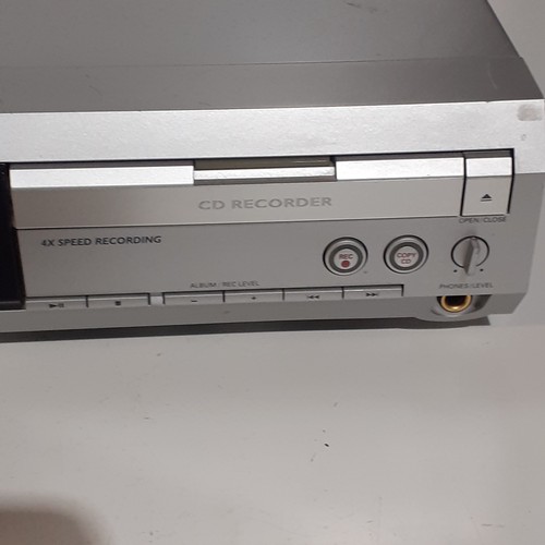 431 - Phillips CD recorder. Model CDR 796. 4 speed recording. Working order. One disc drive opens sometime... 