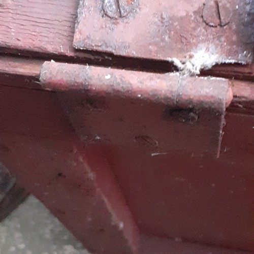 438 - Old wooden trunk/box once used by local scout group. Needs some TLC but has use