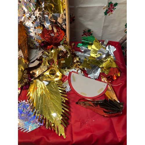 56 - Quantity of foil & card hanging seasonal decorations